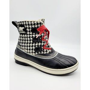 Sorel Tivoli Waterproof Black & White Women's Winter Boots Size 10